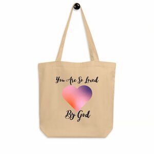 New Eco-friendly Tote bag beige/multicolored heart-shaped design